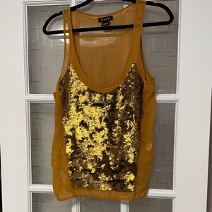 Trouvé Women's Gold Sequin Tank Top